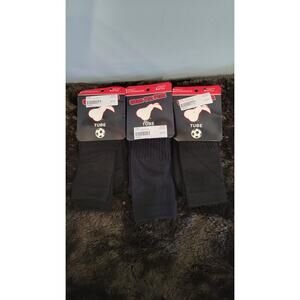Lot of 3 Wear The Pear Soccer Tube Socks Youth/Adult Intermediate Black Made in